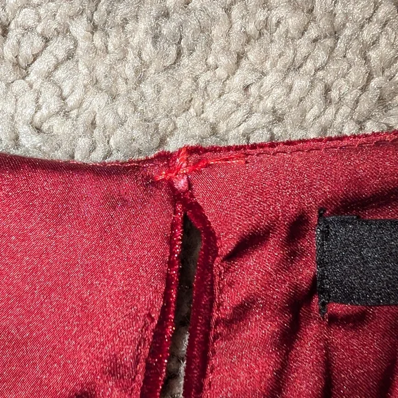 Sugar+lips Deep Velvet Burgundy Blouse Goth/Victorian Vibes - Picture 5 of 5